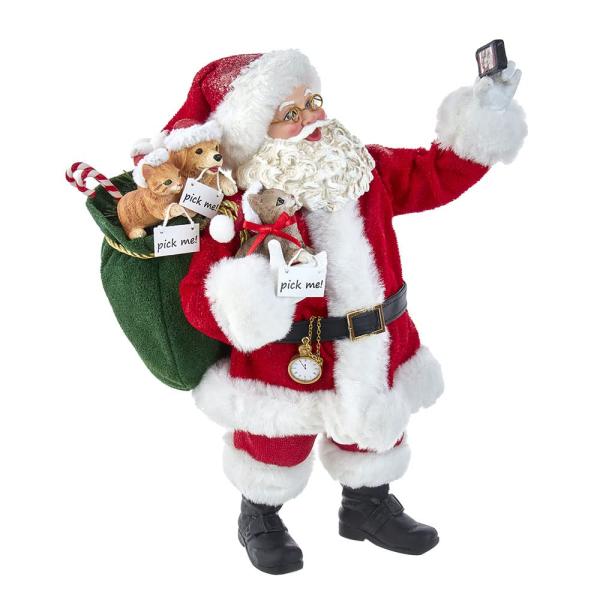 Kurt S. Adler 11インチ Fabriche Santa Take Selfie