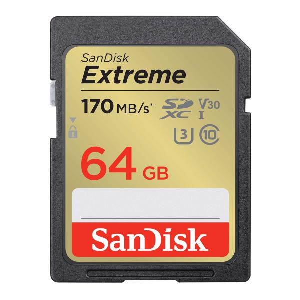 SanDisk 64GB Extreme SDXC UHS-I Memory Card - C10,...