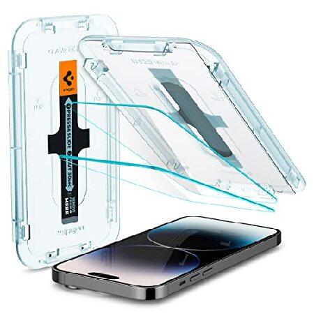 Spigen EZ Fit ガラスフィルム iPhone 14 Pro 用 貼り付けキット付き セン...