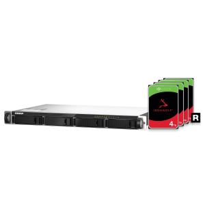 QNAP 4 Bay High-Speed Short Depth Rackmount NAS with M.2 NVMe SSD, Quad Core Marvell Octeon CPU, 4GB DDR4 Memory, Dual 2.5GbE (2.5G/1G/100M) and 10GbE｜valueselection