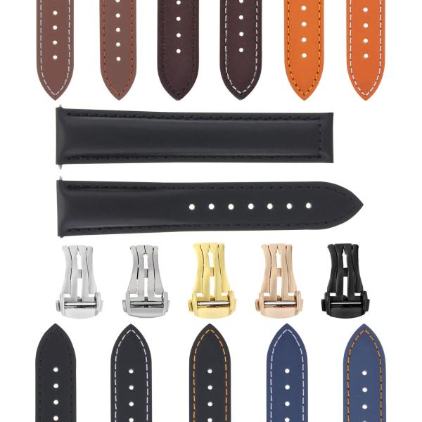 腕時計パーツ 互換品 18mm Smooth Leather Strap Band Compatib...