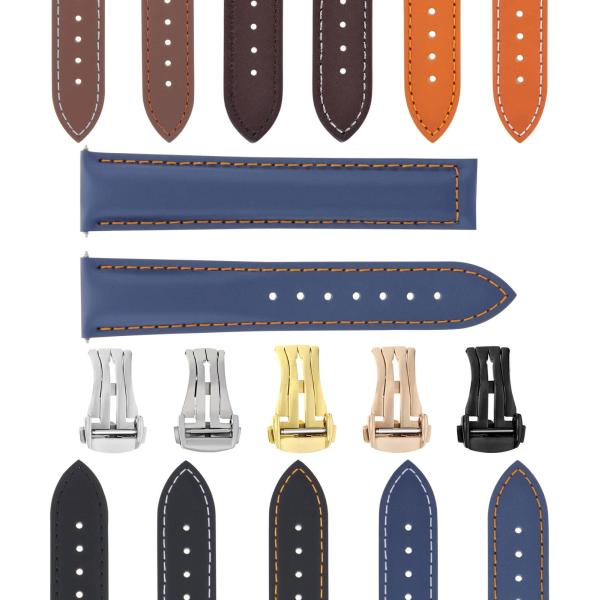 腕時計パーツ 互換品 20mm Smooth Leather Strap Band Compatib...