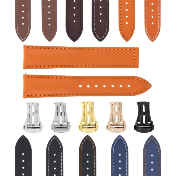 腕時計パーツ 互換品 20mm Smooth Leather Strap Band Compatib...