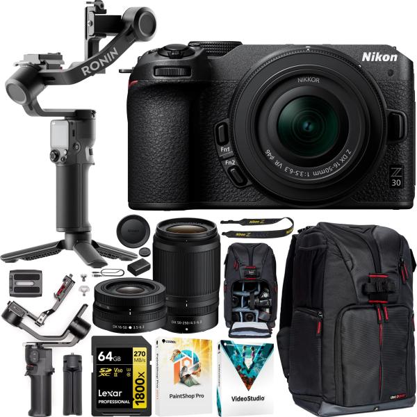 Nikon Z 30 ミラーレスカメラ 4K DXボディ + レンズキット2個 16-50mm ＆ ...