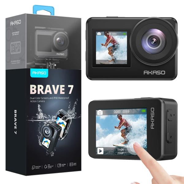 AKASO Brave 7 4K30FPS 20MP WiFi Action Camera with...