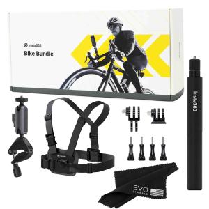 Insta360 Bike Bundle New Version - Mounting Kit X3/X2, RS 360 Cameras | Compatible with X3/X2, ONE R RS, GO 3/2 and All GoPro Cameras (1 Item) (with I