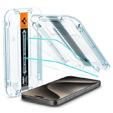 Spigen EZ Fit ガラスフィルム iPhone 15 Pro Max 用 貼り付けキット付...