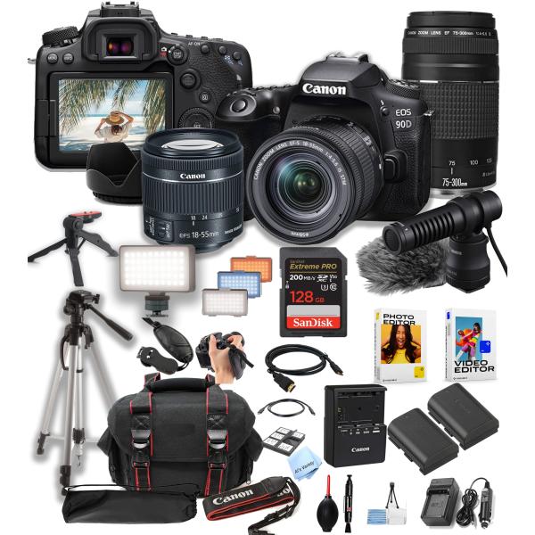 Canon EOS 90D DSLR Camera w/EF-S 18-55mm F/4-5.6 S...