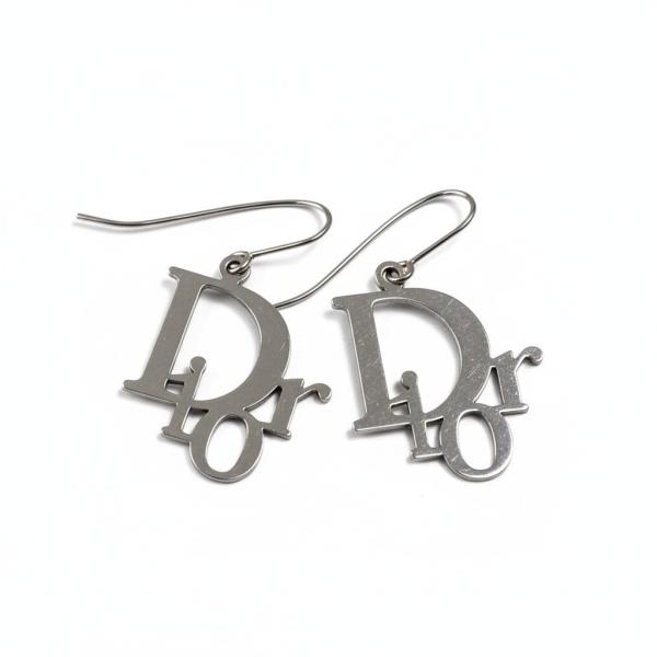 d9 Christian Dior クリスチャンディオール ロゴデザイン 両耳 ピアス Logo D...