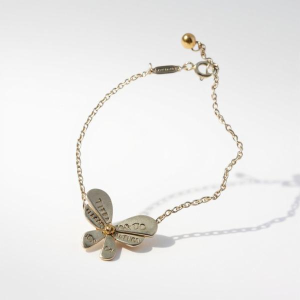 b2 TIFFANY＆Co ティファニー 925 × K18 Love Bugs バタフライ ブレス...