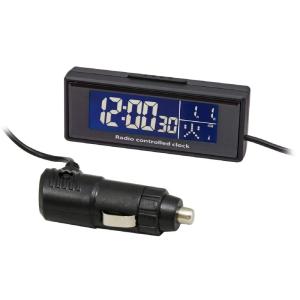カシムラ 電波時計 車用 DC電源 自動受信 ホワイト 文字発光 常時点灯 金属ステー/両面テープ貼り付け 1.5mロングコード NAK-2