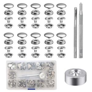 ジャンパーホック 18セット 15mm ステンレス鋼 4種類 メタルボタン