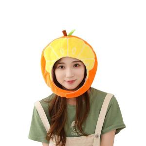Edostree 橙 かぶりもの 橙キャップ ミカン 被り物 ダイダイ 帽子 柑橘 ハット オレンジ 果物コスプレ クリスマス ハロウィン