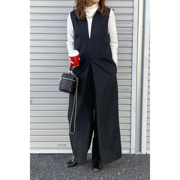 ディープ Vネック オールインワン