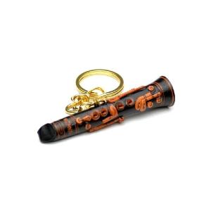 本革製キーホルダー クラリネット バンカクラフト 革物語 VANCA CRAFT レザー 手作り 雑貨 革小物 革製品 吹奏楽 ブラスバンド 音楽好き 名入れ可