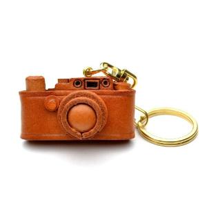 本革製キーホルダー ライカカメラ バンカクラフト 革物語 VANCA CRAFT レザー 手作り 雑貨 革小物 革製品 カメラ好き 趣味 かわいい ミニチュア 名入れ可｜vanca