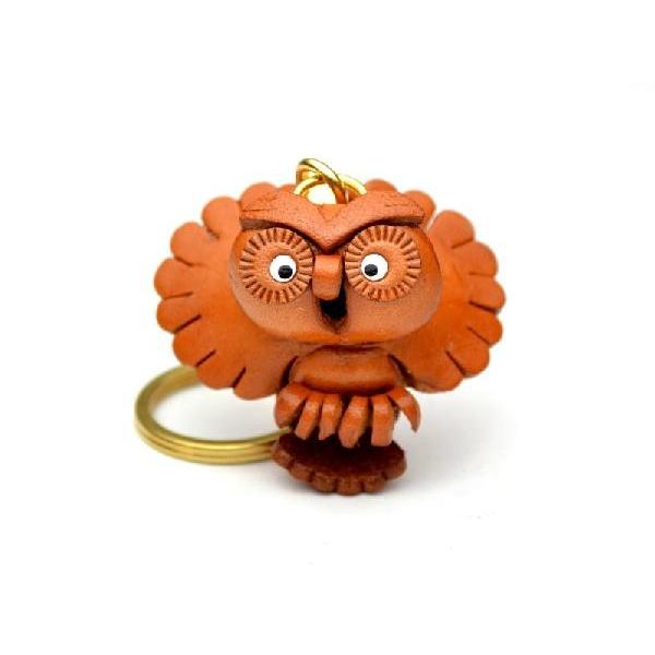 本革製キーホルダー とびフクロウ バンカクラフト 革物語 VANCA CRAFT レザー 手作り 雑...