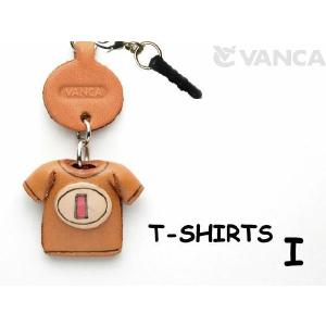Tシャツ I （赤） スマホピアス 携帯アクセサリー イニシャル アルファベット バンカクラフト 革物語 VANCA CRAFT 本革 レザー 手作り 雑貨 革小物 日本製の商品画像