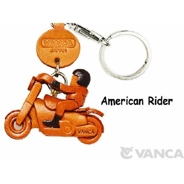 アメリカンライダー キーホルダー バイク レザー 本革 バイク バンカクラフト 革物語 VANCA ...