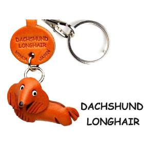 ダックスフンド ロングヘアー 犬キーホルダー バンカクラフト 革物語 VANCA CRAFT レザー 手作り 雑貨 革小物 ドッグ わんこ 名入れ可