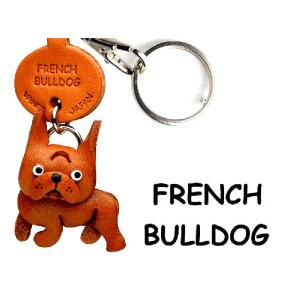 フレンチブルドッグ 犬キーホルダー バンカクラフト 革物語 VANCA CRAFT レザー 手作り 雑貨 革小物 ドッグ わんこ 名入れ可