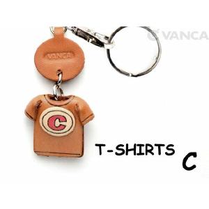 Tシャツ C  キーホルダー イニシャル アルファベット バンカクラフト 革物語 VANCA CRAFT 本革 レザー 手作り 雑貨 革小物 日本製