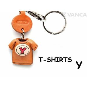 Tシャツ Y  キーホルダー イニシャル アルファベット バンカクラフト 革物語 VANCA CRAFT 本革 レザー 手作り 雑貨 革小物 日本製