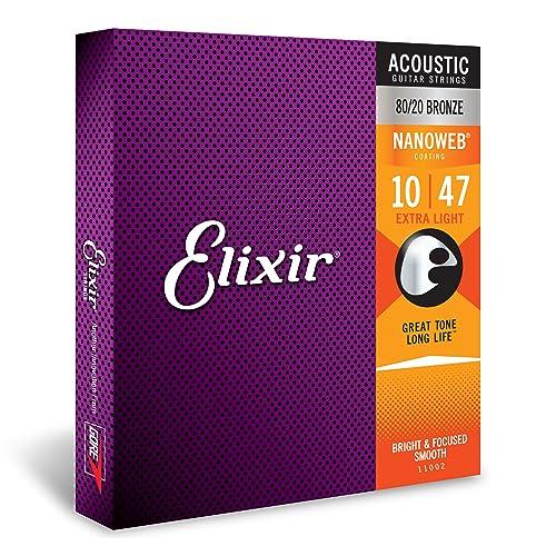 Elixir エリクサー アコースティックギター弦 NANOWEB 80/20ブロンズ Extra ...