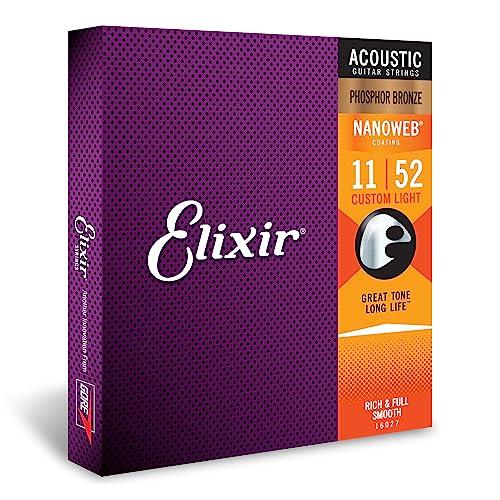 Elixir エリクサー アコースティックギター弦 NANOWEB フォスファーブロンズ Custo...