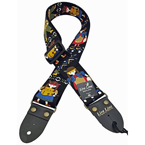 LIVE LINE ライブ ライン インディアン/ブラック ギターストラップ LS2000BK