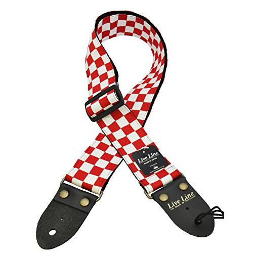 LIVE LINE ライブ ライン レッドチェッカー ギターストラップ LS2000RC