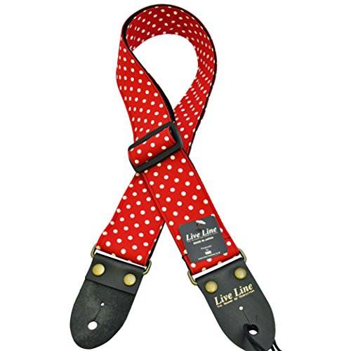 LIVE LINE ライブ ライン 水玉/レッド ギターストラップ LS2000WBR
