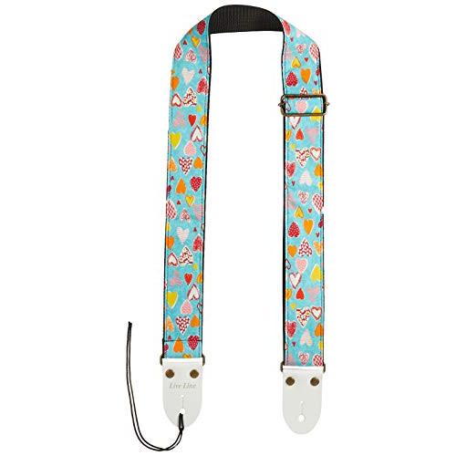 LIVE LINE ライブ ライン ハート/シャーベットブルー ギターストラップ LS2400BUH