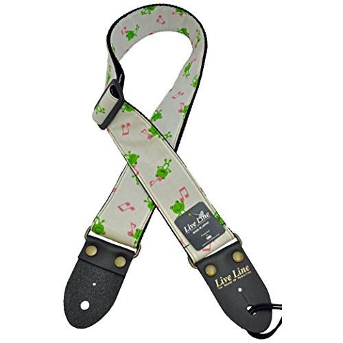 LIVE LINE ライブ ライン かえる/ホワイト ギターストラップ LS2000KPW