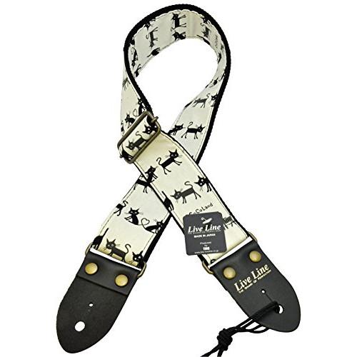 LIVE LINE ライブ ライン スタディ・キャット柄 ギターストラップ LS2000SC