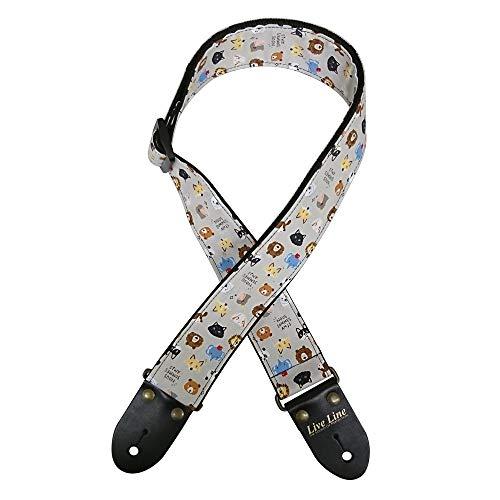 LiveLine ライブライン アニマルフェイス柄 50ミリ幅ギターストラップ LS2000ANF