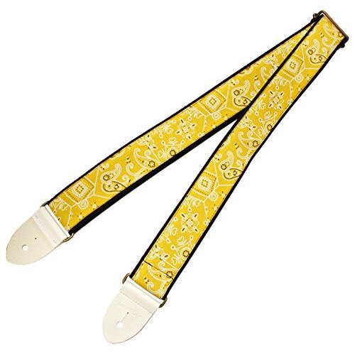 imagine(イマジン) ギターストラップ ペイズリー バンダナ柄 黄色 日本製