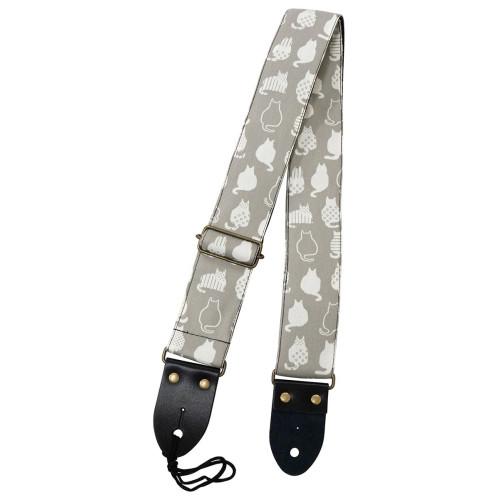 [Aria] SPS-2400Cn GY ストラップ ネコ柄 Gray アリア