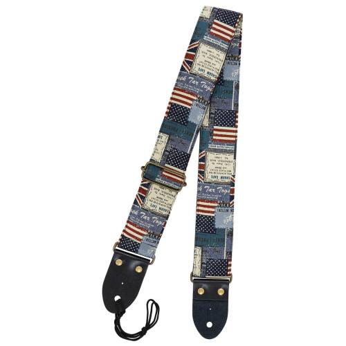 [Aria] SPS-2400NF BL ギターストラップ 国旗柄 Blue アリア