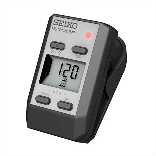 SEIKO セイコー メトロノーム クリップ式 デジタル シルバー DM51S 回転ボリュームで音量...