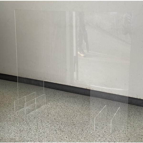 飛沫防止 アクリルパーテーション 窓あり 簡単組立 クリア 高さ60cm 透明 W700×H600 ...