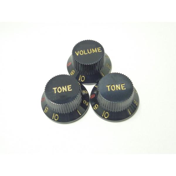 <VANDY GUITAR> ST KNOB (Black) R8 ノブセット
