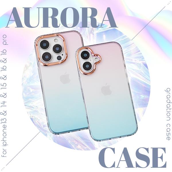 AURORA iphone ケース クリア オーロラ グラデーション おしゃれ かわいい 薄型 Ca...