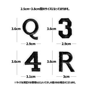 【白黒】数字 アルファベット ワッペン アイロ...の詳細画像1