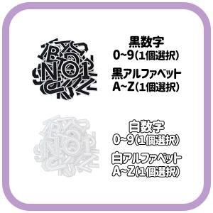 【白黒】数字 アルファベット ワッペン アイロ...の詳細画像2