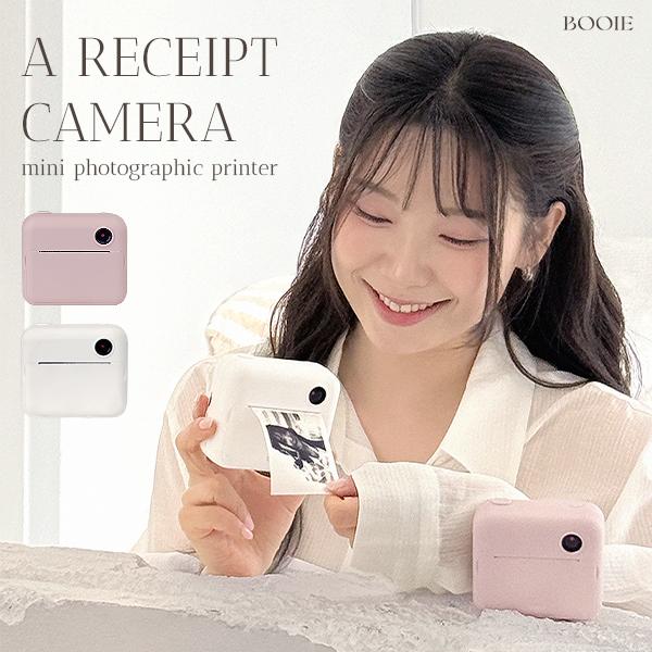 【BOOIE公式代理店】 レシートカメラ プリンターカメラ SDカード付き レトロ 韓国 エモイ 白...