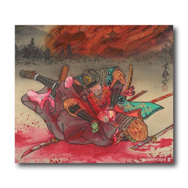 三代目彫よし個展「慚愧と懺悔」複製原画「比叡山焼き討ち」