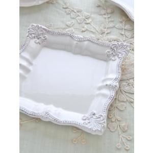 フルール スクエアプレートL 陶器 引き出物 ギフト プレゼント 母の日 結婚祝い ディナープレート...