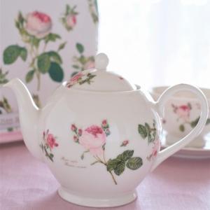 ティーポット ルドゥーテローズ 茶こし付き 日本製 薔薇柄 陶器 引き出物 ギフト プレゼント 母の日 結婚祝い おしゃれ 雑貨 バラ 食器 かわいい