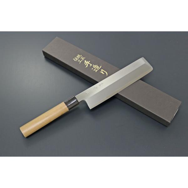 包丁 日本製 G-18 関兼常 本匠 兼正 Gシリーズ 霞研 水牛口付 朴柄 和包丁 薄刃 刃渡19...